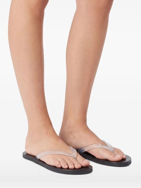 Ancient Greek Sandals jelleyleather sole saionara jelly flip-flops - White