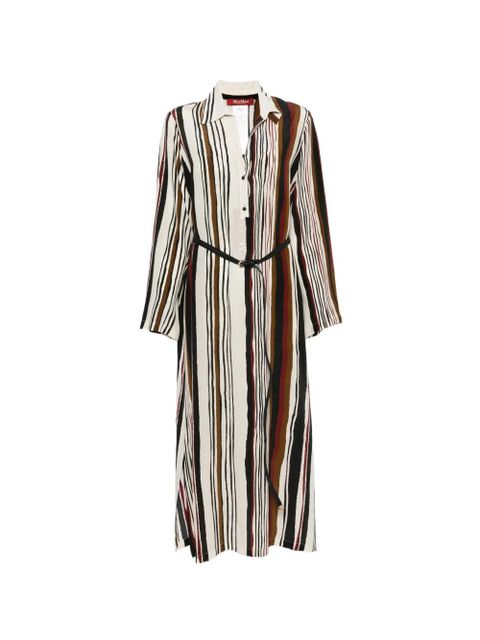Max Mara Vanesio striped belted midi dress - Neutrals - zdjęcie produktu nr 1