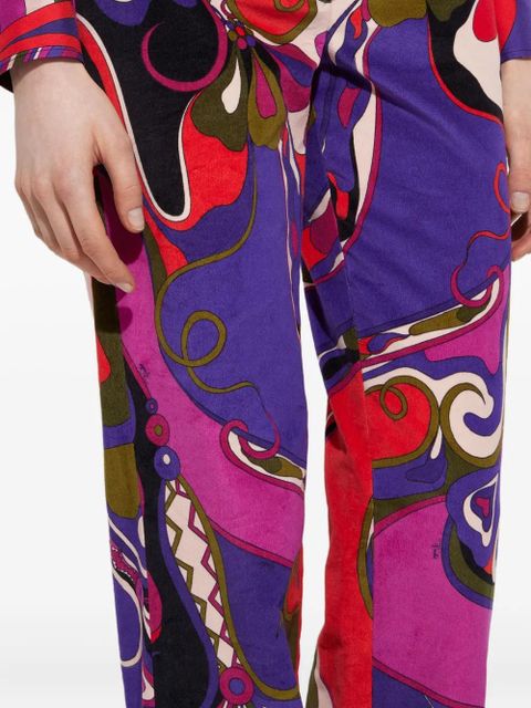 PUCCI orchid-print straight velvet trousers - Purple