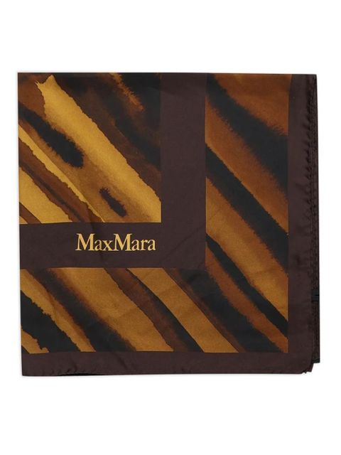 Max Mara striped-pattern silk scarf - Brown - zdjęcie produktu nr 1