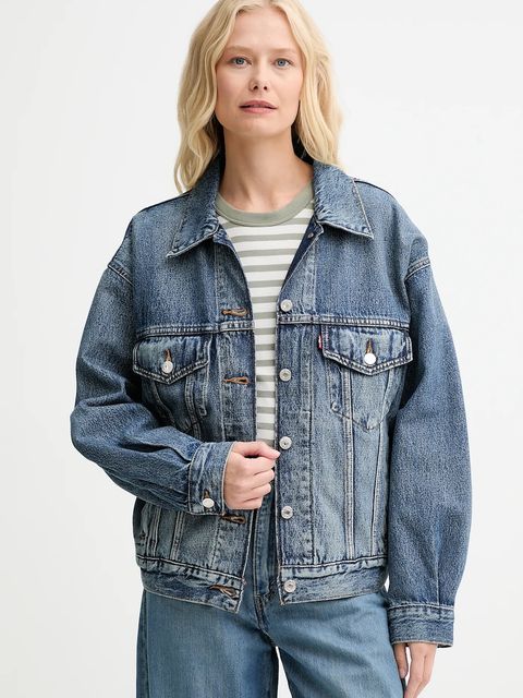 Levi's kurtka jeansowa kolor niebieski przejściowa oversize A1743 - zdjęcie produktu nr 1
