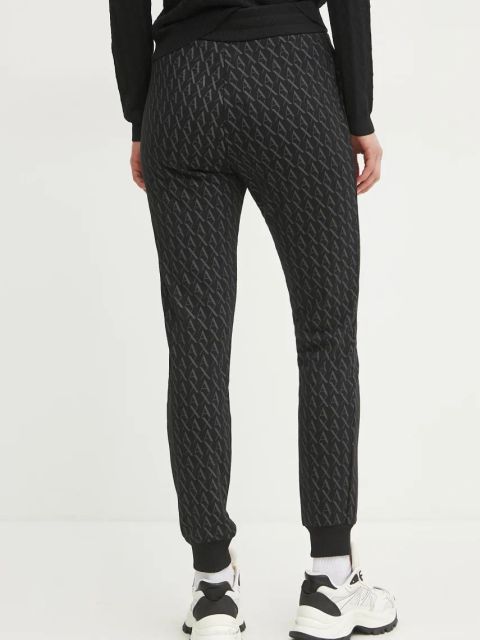 Armani Exchange spodnie dresowe damskie kolor czarny wzorzyste 8NYPLG YJE5Z