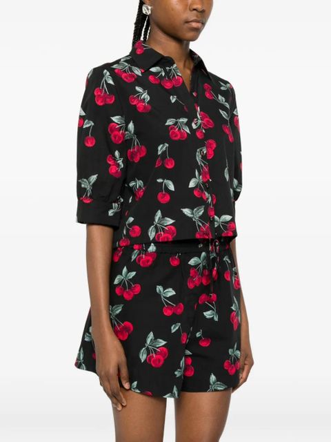 TWINSET cherry-print button-fastening shirt - Black