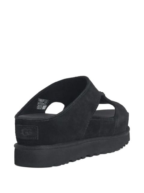 UGG open toe overlock stitching sandals - Black