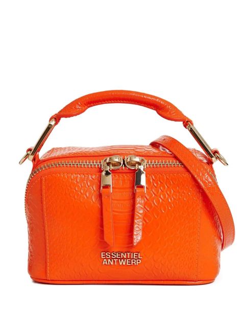 Essentiel Antwerp croco-effect zipped tote bag - Orange - zdjęcie produktu nr 1