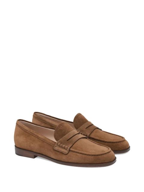 Gianvito Rossi 20mm Georgie penny-strap suede loafers - Brown - zdjęcie produktu nr 2