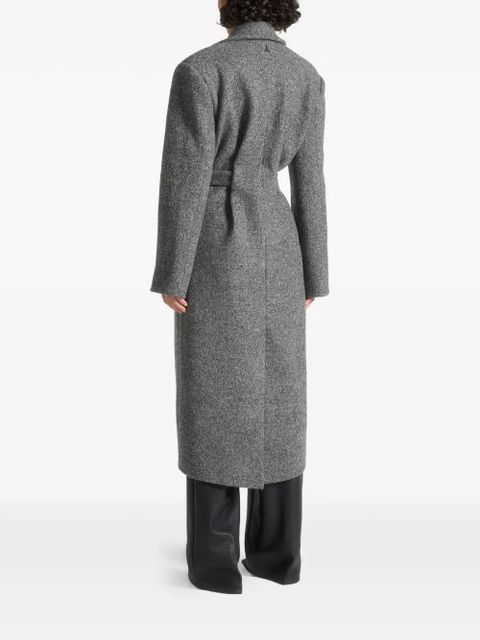 Manière De Voir Jena cinch-belt wide-shoulder coat - Grey