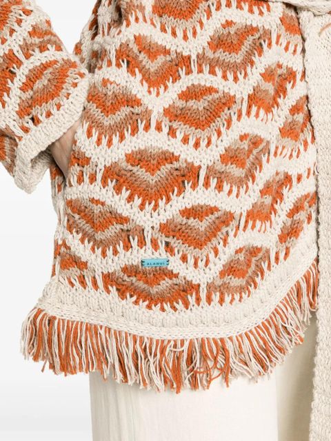 Alanui Hawa Mahal patterned-intarsia cardigan - Neutrals