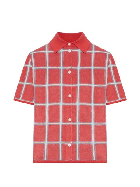 Guest In Residence plaid collared silk top - zdjęcie produktu nr 1