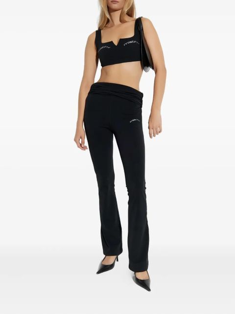 MISBHV v-neck logo crop top - Black