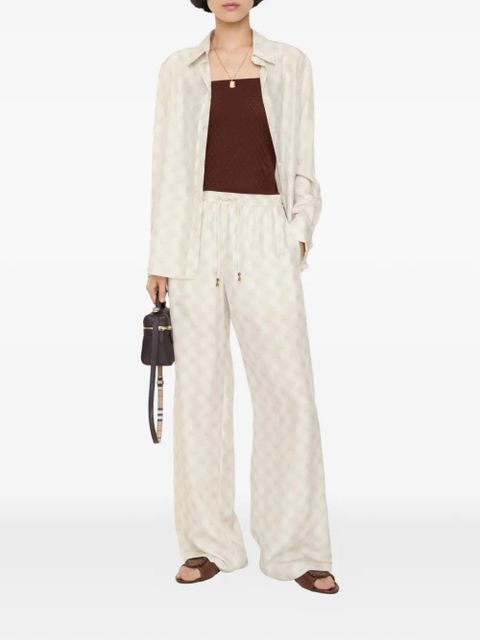 Burberry EKD Checkerboard silk pyjama trousers - Neutrals - zdjęcie produktu nr 2