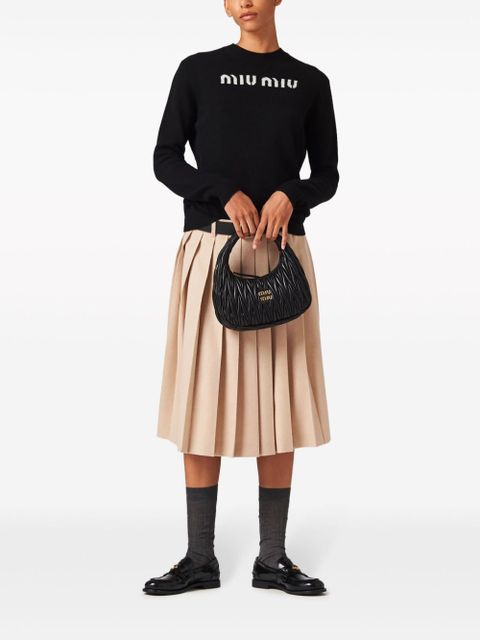 Miu Miu logo-jacquard cashmere jumper - Black - zdjęcie produktu nr 2