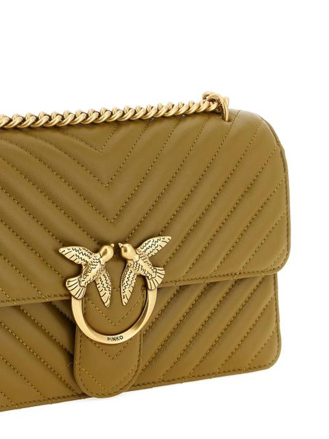 PINKO Love One Classic sheepskin cross body bag - Green