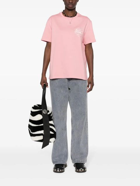 ETRO Pegaso-motif cotton T-shirt - Pink