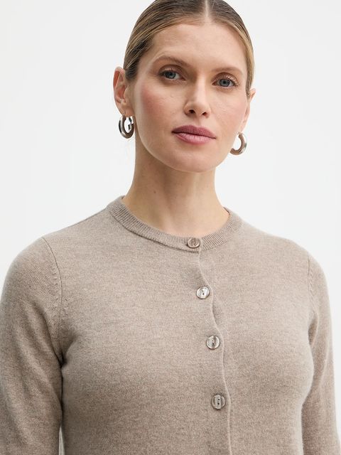 Weekend Max Mara kardigan wełniany NEBBIA damski kolor beżowy lekki 2615341021600