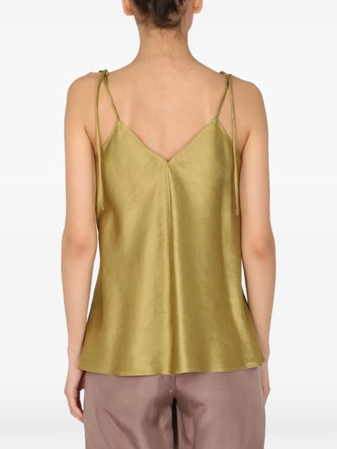 Alysi V-neck linen top - Green