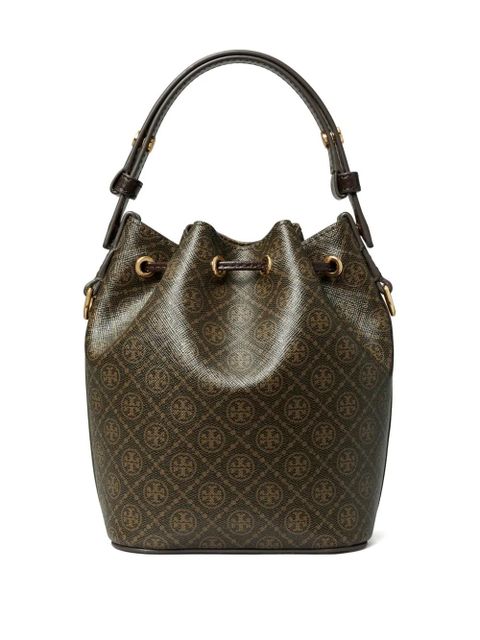 Tory Burch mini T Monogram bucket bag - Brown - zdjęcie produktu nr 2