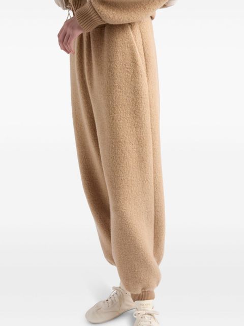 Prada logo-patch fleece track pants - Neutrals
