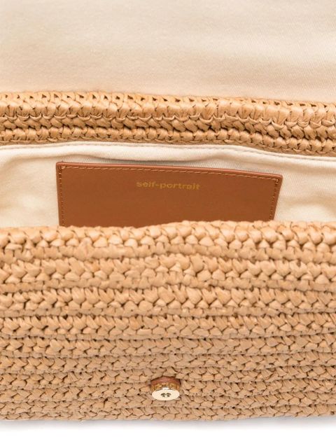 Self-Portrait bow-detail shoulder bag - Neutrals