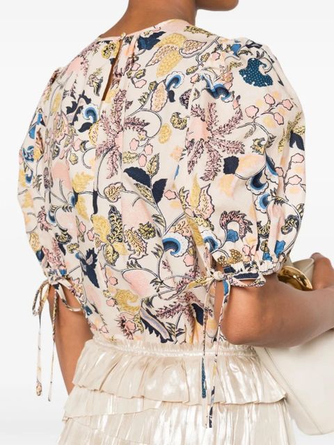 Ulla Johnson floral-print T-shirt - Neutrals