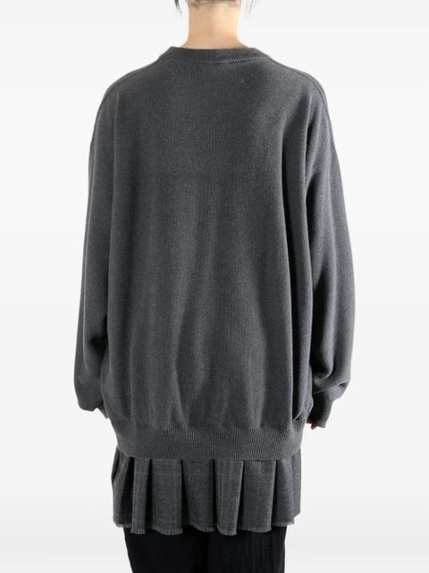Balenciaga V-neck pleated dress - Grey