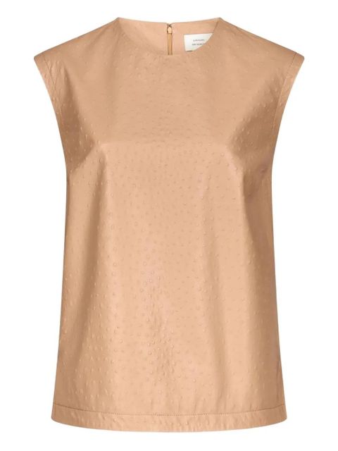 LouLou de Saison Fiza ostrich-effect zip top - Neutrals - zdjęcie produktu nr 1