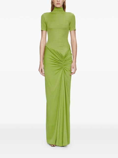 Christopher Esber Fusion Ruched Tee high neckline dress - Green - zdjęcie produktu nr 1