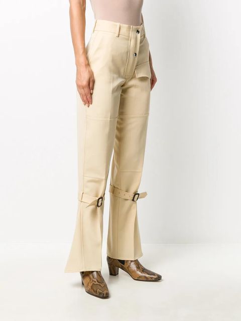 Victoria Beckham knee-strap flared trousers - Neutrals