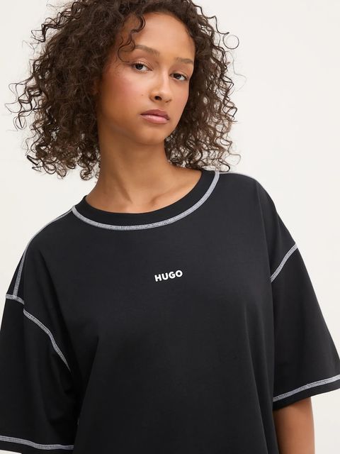 HUGO koszulka nocna damska kolor czarny 50544130