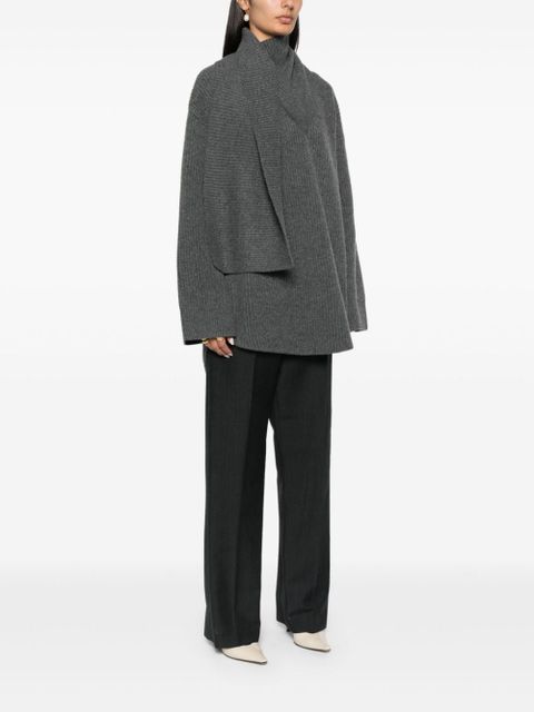 TOTEME attached-scarf sweater - Grey