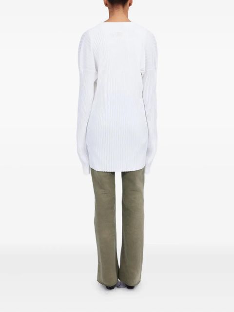 MM6 Maison Margiela ribbed-knit mini dress - White