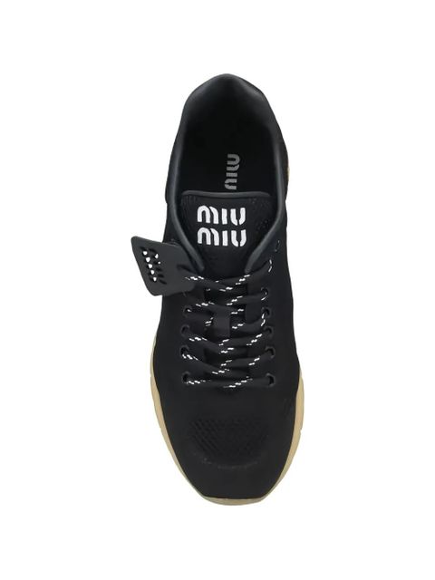 Miu Miu logo-tag sneakers - Black