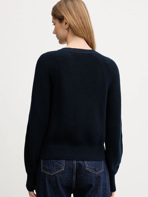 Tommy Hilfiger kardigan bawełniany damski kolor granatowy lekki WW0WW48795