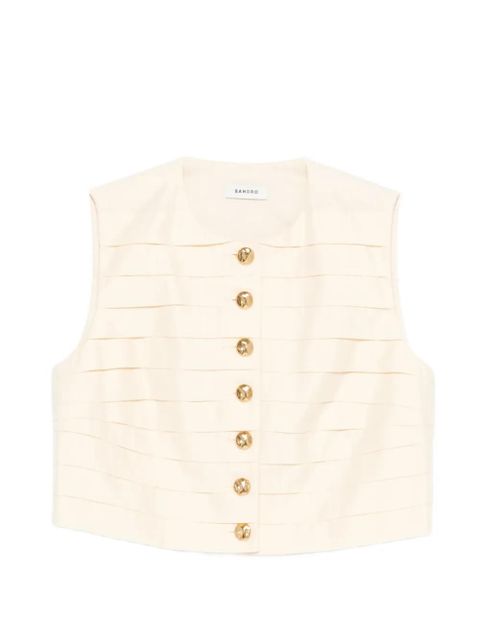 SANDRO Kinsley button waistcoat - Neutrals - zdjęcie produktu nr 1