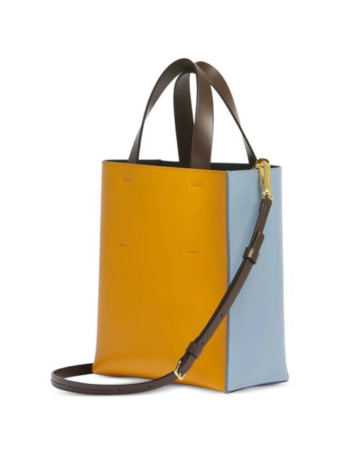 Marni Museo colour-block leather tote bag - Blue