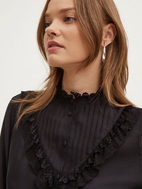 HUGO bluzka damska kolor czarny gładka 50506951