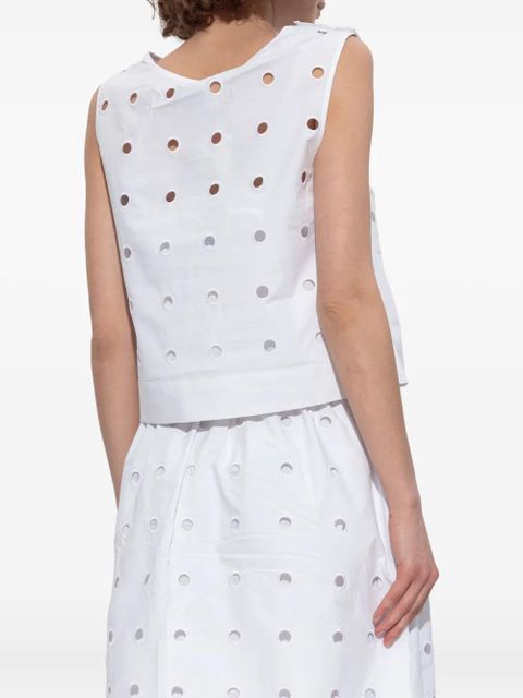 Posse Peggy eyelet sleeveless top - White