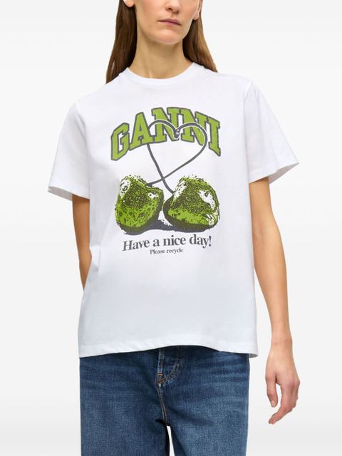 GANNI printed T-shirt - White