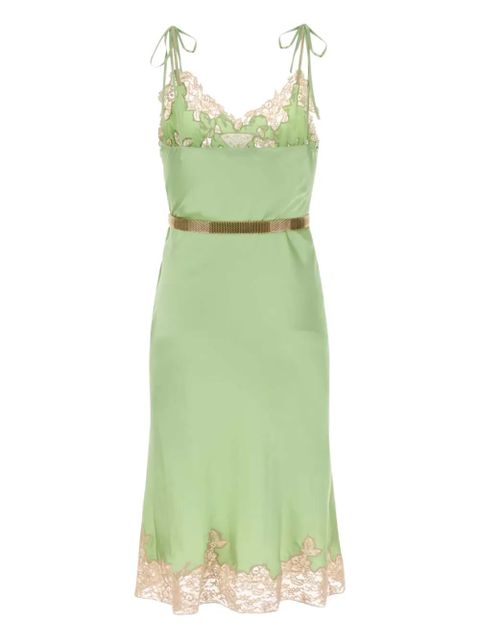 Prada V-neck silk dress - Green - zdjęcie produktu nr 2
