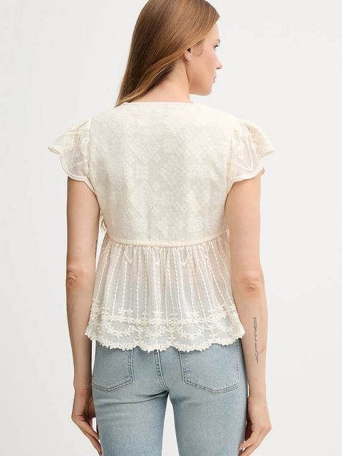 Hoss Intropia bluzka damska kolor beżowy wzorzysta 5872098 - zdjęcie produktu nr 2