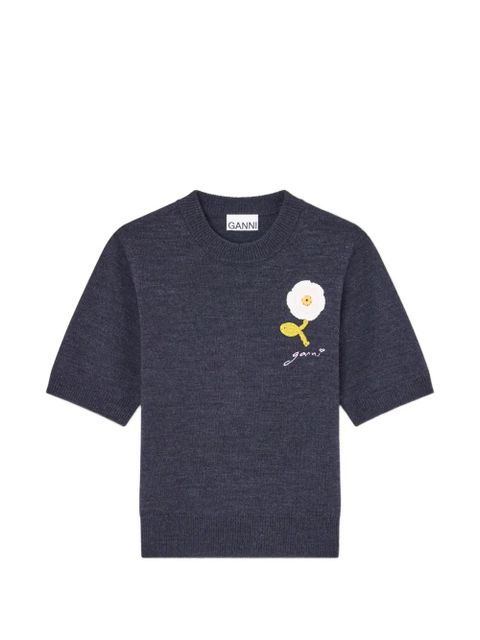 GANNI flower short-sleeve T-shirt - Blue - zdjęcie produktu nr 1