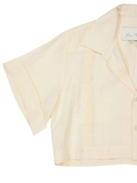 Johanna Ortiz pleated-panel short-sleeve shirt - Neutrals