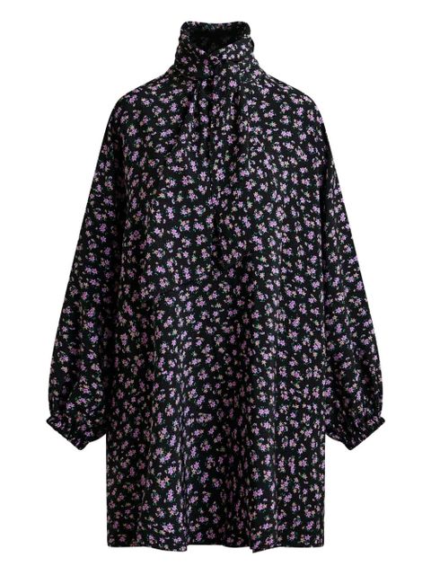 Essentiel Antwerp high-neck floral-print midi dress - Black - zdjęcie produktu nr 1