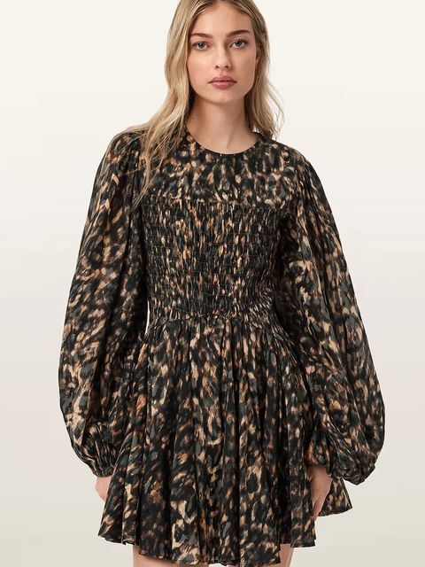 AllSaints sukienka rozkloszowana bawełniana CHIA - zdjęcie produktu nr 1