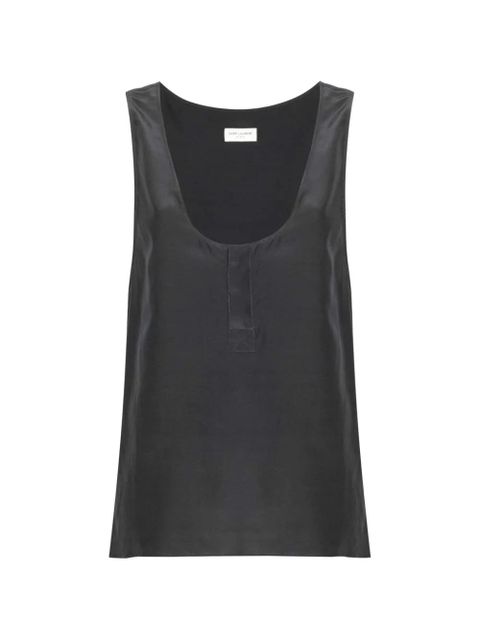 Saint Laurent Henley scoop-neck top - Grey - zdjęcie produktu nr 1
