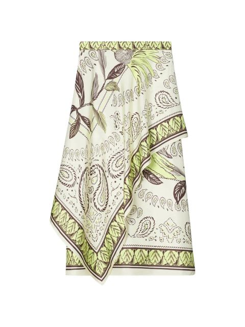 Tory Burch silk scarf wrap skirt - Green - zdjęcie produktu nr 1
