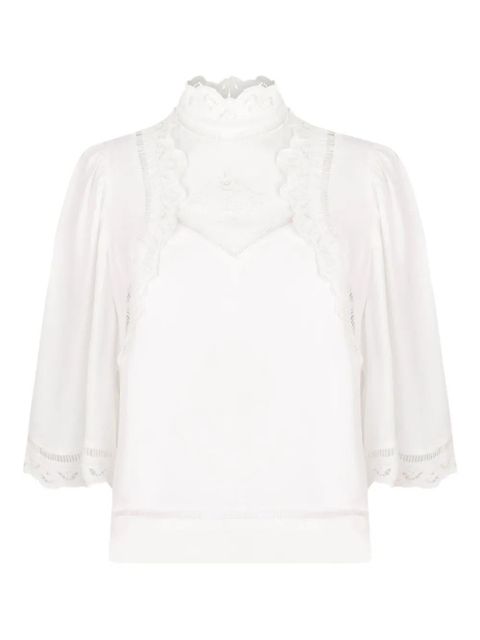 ISABEL MARANT embroidered lace-trimmed blouse - White - zdjęcie produktu nr 1