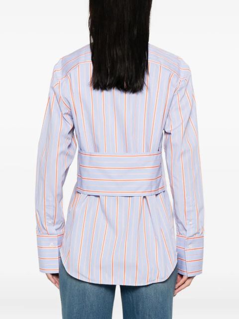 Victoria Beckham striped cotton long-sleeve shirt - Blue