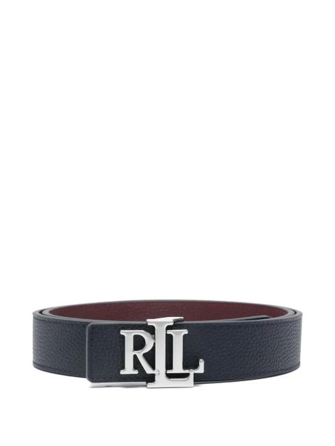 Lauren Ralph Lauren logo-plaque leather belt - Blue - zdjęcie produktu nr 1