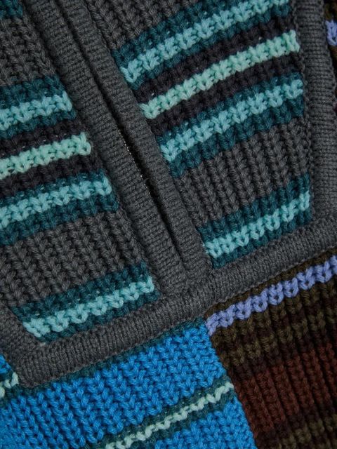 STAUD Hampton striped zip knitwear - Blue - zdjęcie produktu nr 2